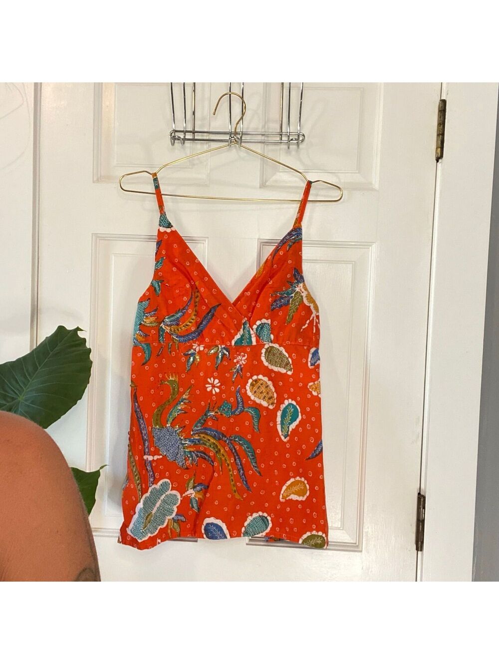 cotton batik beaded Bali festival boho cotton tank top